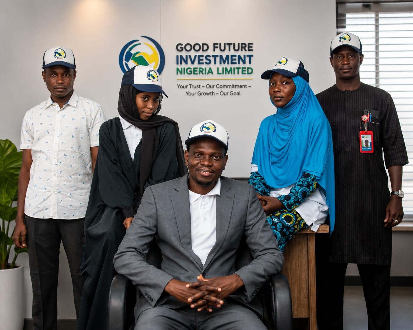 Team members of Good Future Investment Nigeria Limited at the office