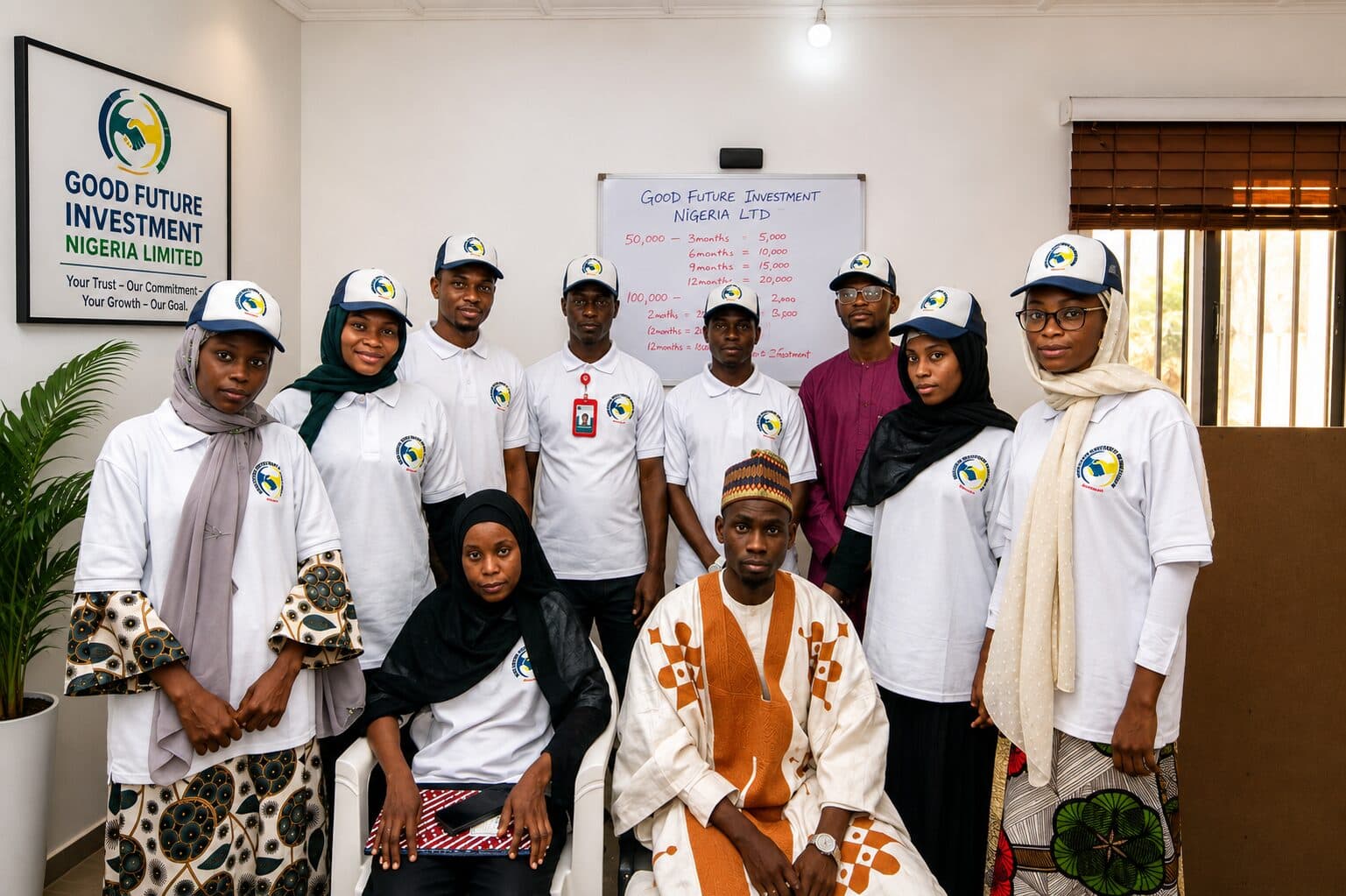 The full Good Future Investment Nigeria Limited team at the company office in Kano
